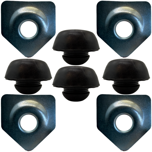 4x Jacking Point Repair Panel + Rubber Plug Set (for Mercedes W201 190)