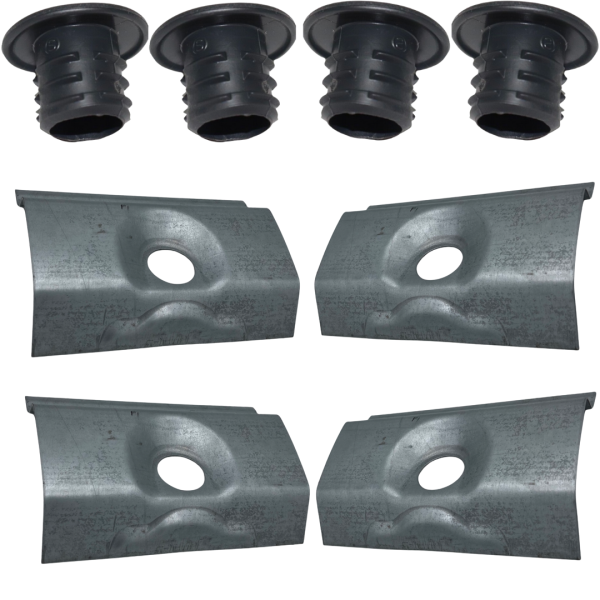 4x Jacking Point Repair Panel + Rubber Plug Set (for Mercedes W124 E-Class Mopf 0)