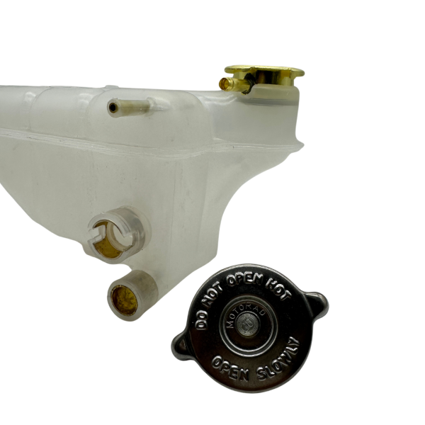 Coolant expansion tank with cap (for Mercedes W124 and W201 190)